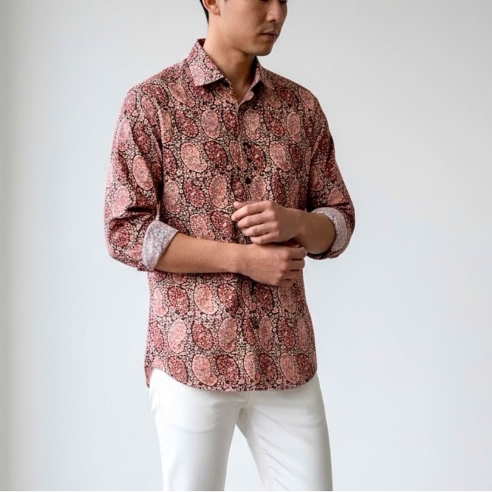 NWOT Hawes & Curtis Button Down Paisley Shirt